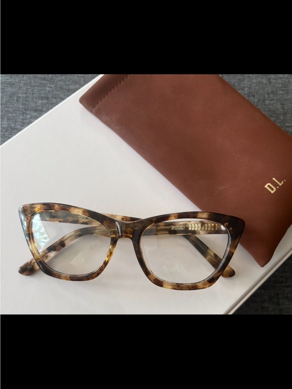 DL (Dan Levy) Eyewear - Tortoiseshell “Rose” Cat Eye Eyeglasses Frames - Brown